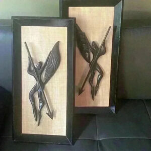 2 Vintage Mid Century Wall  Art